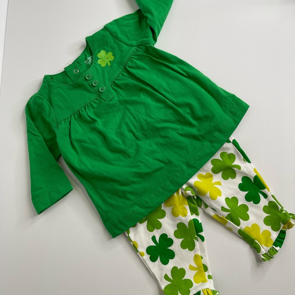 Carter’s 3 month Green Shamrock 2 piece Outfit New